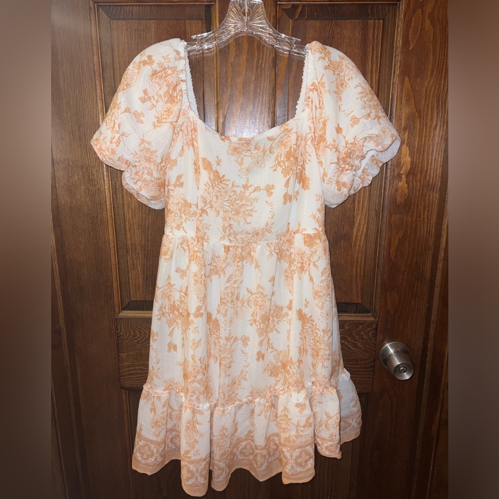 Orange Floral Dress